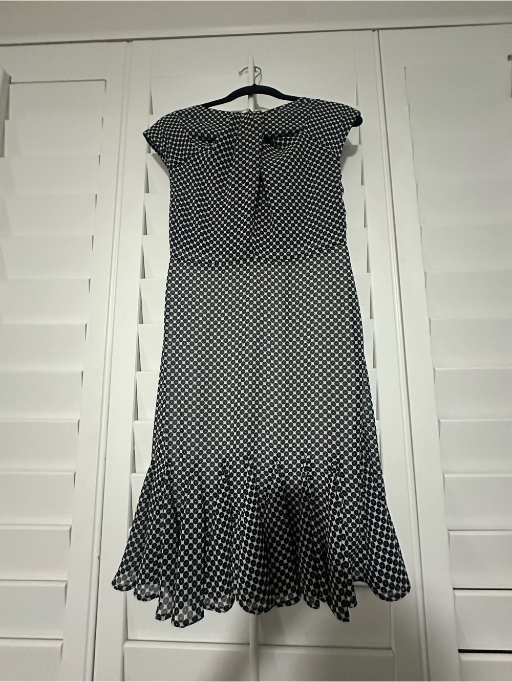 Eva Franco Black and White Geometric Midi Dress